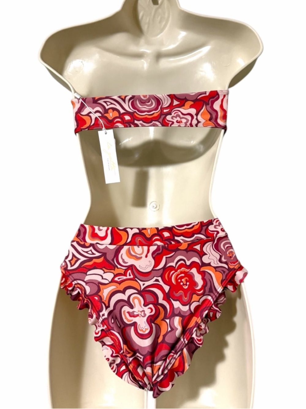 La Gotta "Rhino" 70s Psychedelic Ruffle Bikini Set - Small - Picture 4 of 9